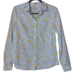 Boden The Classic shirt size 8 Yellow Daisy's floral print button down blouse